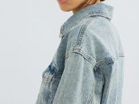 Джинсовая куртка со стразами, Голубой