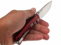 Нож складной LionSteel SR2A RS Mini, сталь Uddeholm Sleipner® Satin Finish, рукоять алюминий (Solid®), красный