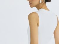 Вязаное платье с воротником-поло, Бежевый