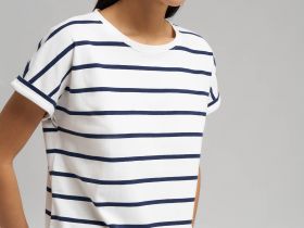Свободная футболка в полоску из хлопкового джерси