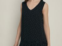 Сарафан силуэта трапеция с принтом в горошек