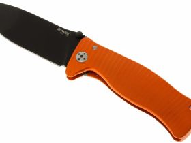 Нож складной LionSteel SR1A OB ORANGE, сталь D2 Black Finish, рукоять алюминий (Solid®), оранжевый