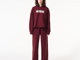 Женская хлопковая толстовка Lacoste с капюшоном