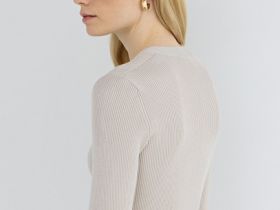 Вязаное платье мини, Бежевый