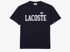 Мужская футболка Lacoste из хлопка с контрастным значком