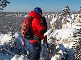 Зима на реке Синяя. Синские Столбы