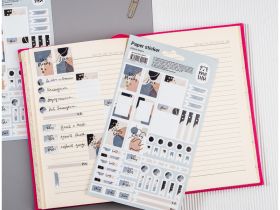 Наклейки бумажные для ежедневников MESHU "Strict lines", европодвес