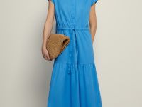 Платье из хлопка с воланом и акцентной талией