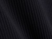 Поло в рубчик с коротким рукавом, Черный