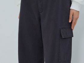 Хлопковые брюки карго, Серый