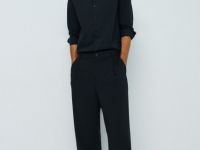 Рубашка из эластичной ткани, Черный