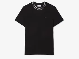 Мужская футболка Lacoste Paris с воротником в полоску из эластичного хлопка
