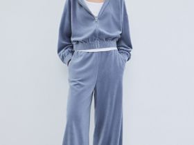 Толстовка из бархата, Синий