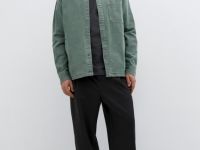 Рубашка из хлопкового твила, Зеленый