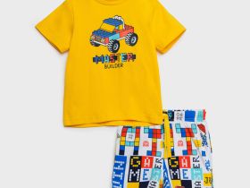 Комплект детский трикотажный для мальчиков: фуфайка (футболка), шорты