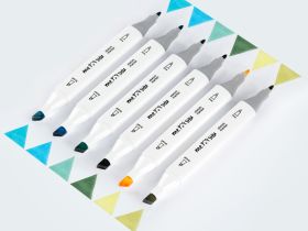 Набор маркеров для скетчинга MESHU 6 цв, морские цвета