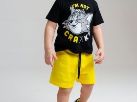 Комплект детский трикотажный для мальчиков: фуфайка (футболка), шорты