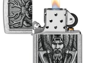 Зажигалка ZIPPO Barbarian Design с покрытием Street Chrome, латунь/сталь, серебристая