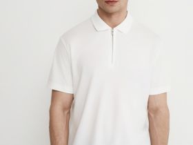Поло из технологичной ткани с молнией, Белый