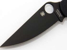 Нож складной Military™ Model - Spyderco C36GPBK, сталь Crucible CPM® S30V™ Black DLC coated Plain, рукоять стеклотекстолит G10, чёрный