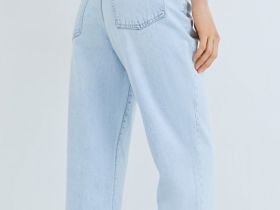 Джинсы Mom с высокой посадкой, Голубой