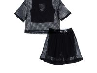 Комплект трикотажный для девочек: фуфайка (футболка), топ, шорты