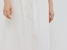 Миди-юбка с эластичным поясом, Белый