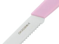 Нож кухонный для фруктов и овощей Okroshka Salad 10 см, сталь 5cr15mov, рукоять пластик, розовый
