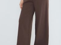 Широкие брюки с эластичным поясом, Коричневый