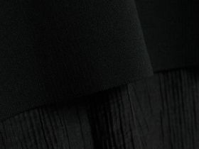 Двуслойная юбка с полупрозрачным подолом, Черный