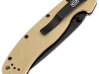 Складной нож полусеррейторный Ontario RAT 1 Desert, сталь AUS-8, рукоять термопластик GRN, песочный/черный