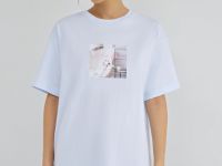 Футболка оверсайз с принтом, Голубой