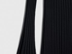 Расклёшенное платье в рубчик, Черный