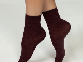 Носки Cozy Home, бордо/черные
