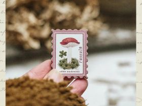 Деревянная брошка Дворникова А. "Почтовая марка"