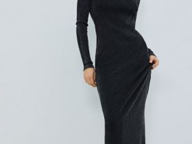 Платье в рубчик с эффектом стирки, Серый