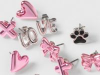 Серьги для девочек, 5 пар, Серебряный