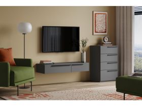 ТВ-тумба подвесная Кимбол 120x20 Графитовый