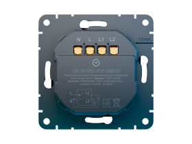 Умный выключатель Sber двухклавишный, карбон.