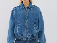 Джинсовый бомбер, Синий