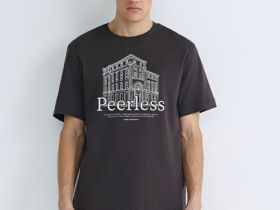 Футболка из хлопка с принтом, Коричневый