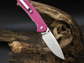 Складной нож CJRB Pyrite, сталь AR-RPM9, рукоять G10 розовый