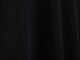 Вязаное платье миди с воротником-поло, Черный