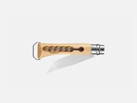 Нож складной Opinel №10 со штопором, сталь Sandvik 12C27, рукоять бук