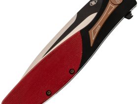 Складной нож Reptilian Корюшка-02, сталь VG-10, рукоять черный G10/красная микарта