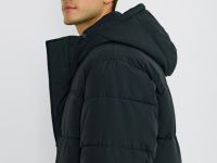 Утеплённая куртка с капюшоном, Черный