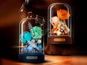 JK2672 Конструктор Голубые цветы в колбе