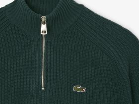 Мужской свитер Lacoste из овечьей шерсти на молнии
