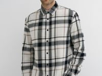 Рубашка в клетку из хлопка, Белый