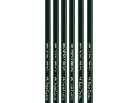 Набор карандашей чернографитных Faber-castell "CASTELL-9000" 6 шт (HB-8B) в металл коробке